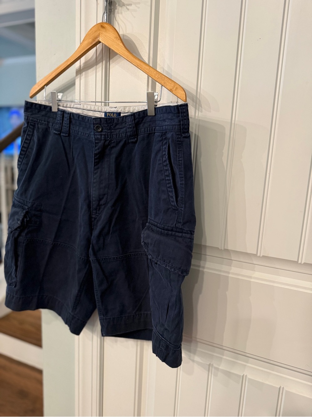 Polo Ralph Lauren Navy Cargo Shorts Men’s Size 38 Classic Fit Cotton Utility - Picture 3 of 6
